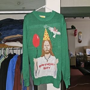 Birthday Boy Jesus Christmas Sweater XL